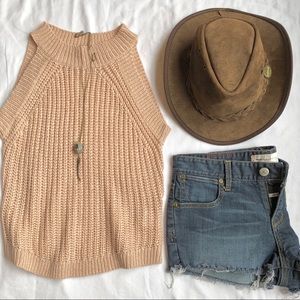 >SOLD< WISHLIST/ cutaway shoulders knit tank